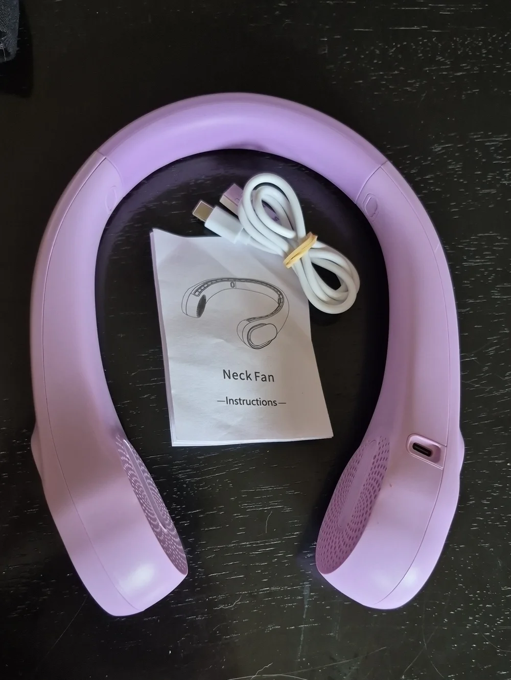 Purple Portable Neck Fan - Hands-Free Cooling (Rechargable)